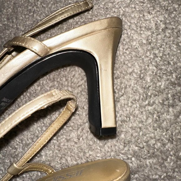 Vintage Jessica Gold Strappy Heels 3 Inch 3” Size 6.5 - Picture 9 of 11